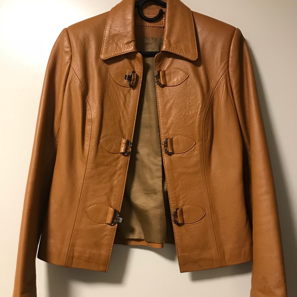 Nora Lazza Tan leather jacket